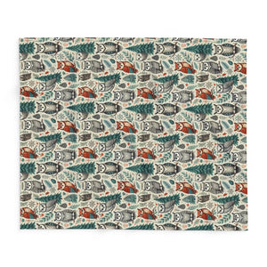 Vibrant Owl Arctic Fleece Blanket – Pine Tree - Dipaliz - Blankets