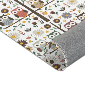 Owls on a Tree Area Rug – Polyester Chenille - Dipaliz - Rugs