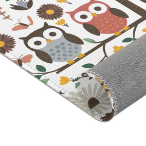 Owls on a Tree Area Rug – Polyester Chenille - Dipaliz - Rugs