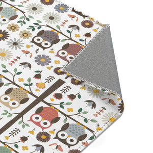 Owls on a Tree Area Rug – Polyester Chenille - Dipaliz - Rugs