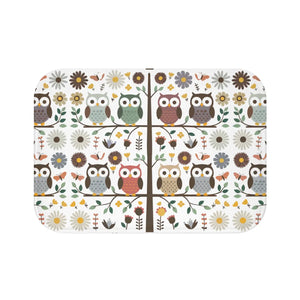 Plush Owl Bath Mat Owls on a Tree Decor - Dipaliz - Mats & Rugs
