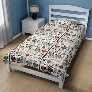 Owls on a Tree Blanket – Plush Velveteen - Dipaliz - Blankets