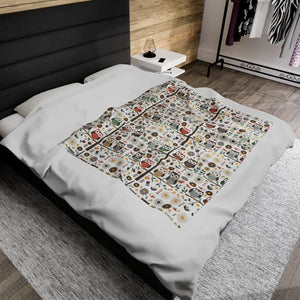 Owls on a Tree Blanket – Plush Velveteen - Dipaliz - Blankets