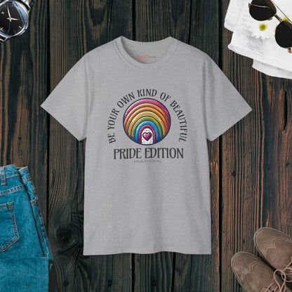 Unisex Ultra Cotton Tee: be Beautiful in Pride Edition - Sport Grey / s T-shirt