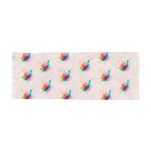Rainbow Watercolor Splash Fringe Scarf Light - Scarves & Shawls