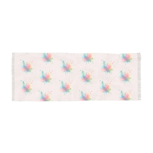 Rainbow Watercolor Splash Fringe Scarf Light - Scarves & Shawls