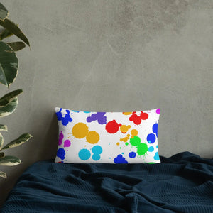 Paint Splats Pillow – Washable Cover 18x18 - Dipaliz - Throw Pillows