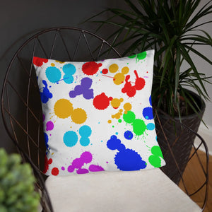 Paint Splats Pillow – Washable Cover 18x18 - Dipaliz - Throw Pillows