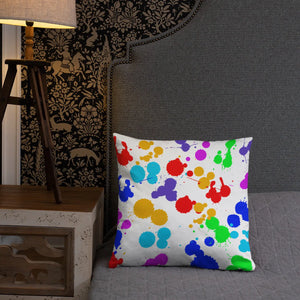 Paint Splats Pillow – Washable Cover 18x18 - Dipaliz - Throw Pillows