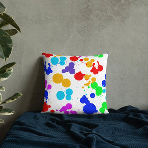 Paint Splats Pillow – Washable Cover 18x18 - Dipaliz - Throw Pillows