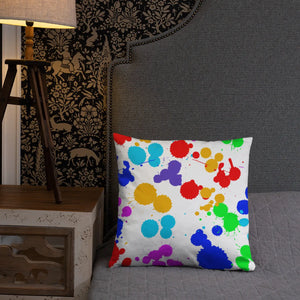 Paint Splats Pillow – Washable Cover 18x18 - Dipaliz - Throw Pillows