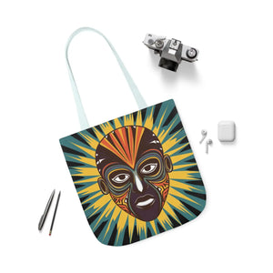 Vibrant Canvas Tote Bag African Tribal Mask - Dipaliz - Shopping Totes