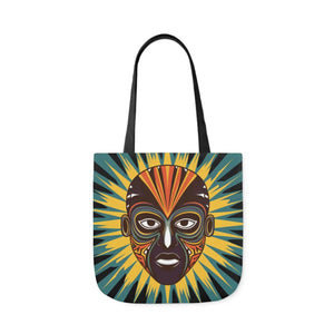 Vibrant Canvas Tote Bag African Tribal Mask - Dipaliz - Shopping Totes