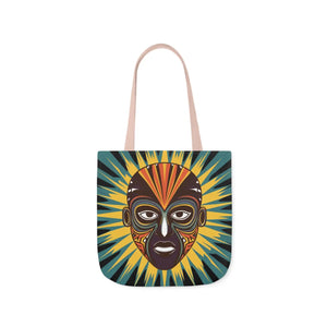 Vibrant Canvas Tote Bag African Tribal Mask - Dipaliz - Shopping Totes