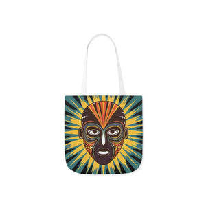 Vibrant Canvas Tote Bag African Tribal Mask - Dipaliz - Shopping Totes