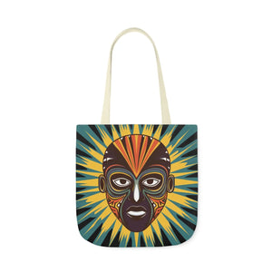 Vibrant Canvas Tote Bag African Tribal Mask - Dipaliz - Shopping Totes