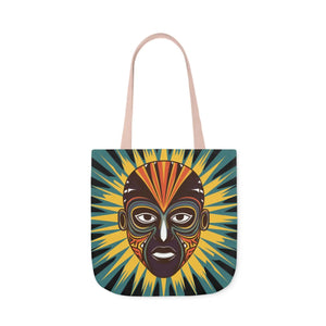 Vibrant Canvas Tote Bag African Tribal Mask - Dipaliz - Shopping Totes