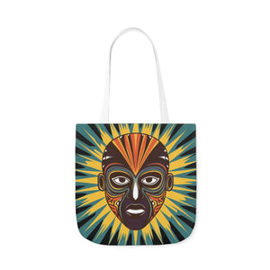 Vibrant Canvas Tote Bag African Tribal Mask - Dipaliz - Shopping Totes