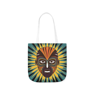 Vibrant Canvas Tote Bag African Tribal Mask - Dipaliz - Shopping Totes
