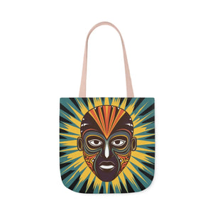 Vibrant Canvas Tote Bag African Tribal Mask - Dipaliz - Shopping Totes