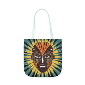 Vibrant Canvas Tote Bag African Tribal Mask - Dipaliz - Shopping Totes