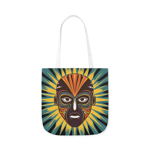 Vibrant Canvas Tote Bag African Tribal Mask - Dipaliz - Shopping Totes