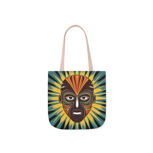 Vibrant Canvas Tote Bag African Tribal Mask - Dipaliz - Shopping Totes