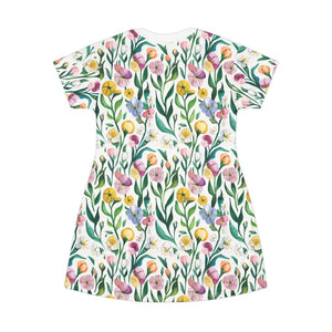 Painted Floral T-shirt Dress - Vibrant Comfort Style - Dipaliz - Dresses