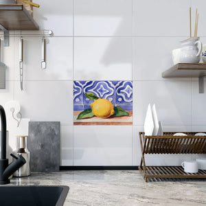Painted Lemon Ceramic Photo Tiles – 6x6 Wall Decor - Dipaliz