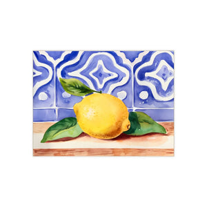 Painted Lemon Ceramic Photo Tiles – 6x6 Wall Decor - Dipaliz
