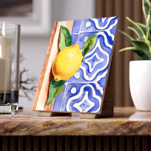 Painted Lemon Ceramic Photo Tiles - Vibrant Wall Art - Dipaliz