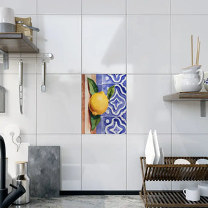 Painted Lemon Ceramic Photo Tiles - Vibrant Wall Art - Dipaliz