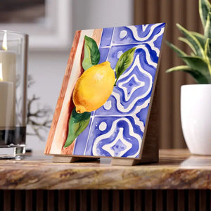 Painted Lemon Ceramic Photo Tiles - Vibrant Wall Art - Dipaliz