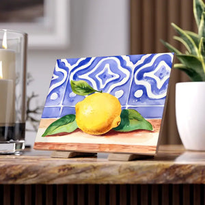 Painted Lemon Ceramic Photo Tiles - Vibrant Wall Art - Dipaliz