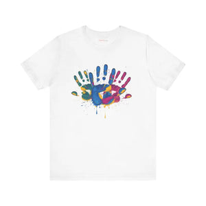 Unisex Jersey Short Sleeve Tee - Painted Palms Print - Dipaliz - White / s - T-shirt