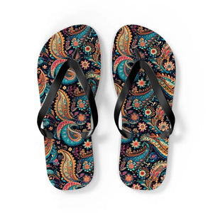 Flip Flops Paisley Eva Sole Polyester Suede Comfort - Dipaliz - l / Black Sole - Slippers