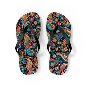 Flip Flops Paisley Eva Sole Polyester Suede Comfort - Dipaliz - m / Black Sole - Slippers