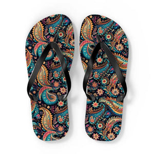 Flip Flops Paisley Eva Sole Polyester Suede Comfort - Dipaliz - Xl / Black Sole - Slippers