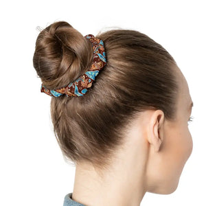 Stylish Hair Accessories Paisley Brown Scrunchie by Dipaliz - 4’’ × - Ponytail Holders