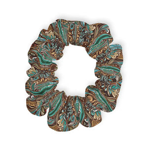 Stylish Hair Accessories Paisley Brown Scrunchie by Dipaliz - 4’’ × - Ponytail Holders
