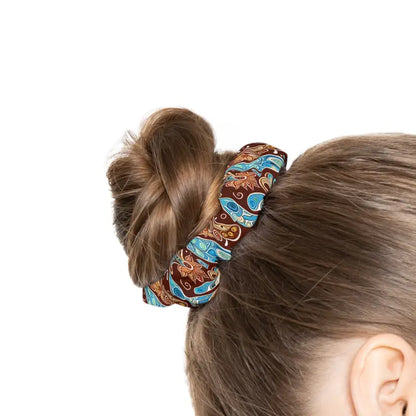 Stylish Paisley Brown & Blue Scrunchie - Hair Accessory Delight - 4’’ × Accessories