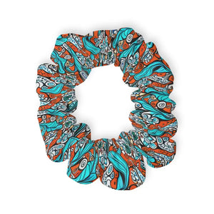 Stylish Hair Accessories Paisley Orange Scrunchie by Dipaliz - 4’’ × - Ponytail Holders