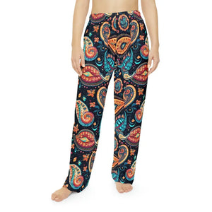 Women’s Pajama Pants - Paisley Pattern Soft Luxury - Dipaliz - m