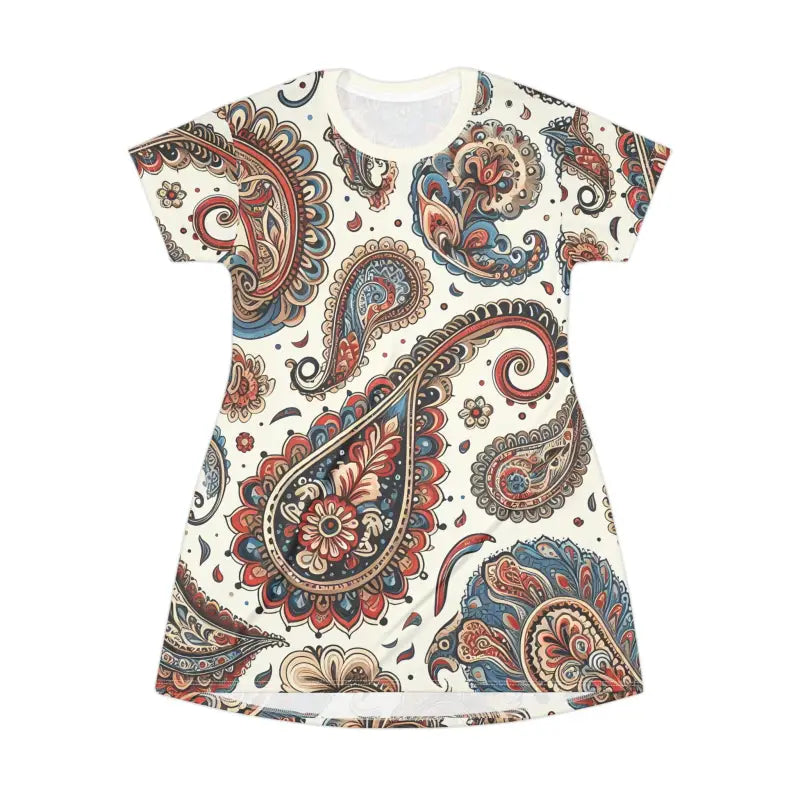 Dare to Shine in a Chic Paisley T-shirt Dress - Dresses