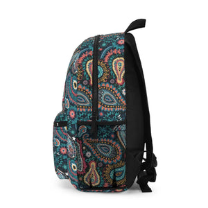 Vibrant Paisley Pattern Backpack - Roomy Travel Bag - Dipaliz - Backpacks