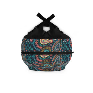 Vibrant Paisley Pattern Backpack - Roomy Travel Bag - Dipaliz - Backpacks