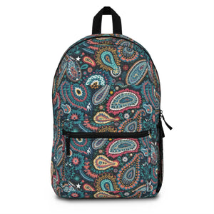 Vibrant Paisley Pattern Backpack - Roomy Travel Bag - Dipaliz - Backpacks