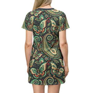 Paisley Pattern T-shirt Dress – Polyester - Dipaliz - Dresses - Xs