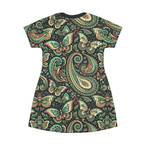 Paisley Pattern T-shirt Dress – Polyester - Dipaliz - Dresses - Xs