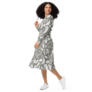 Paisley Midi Dress – Pocket-perfect Jersey - Dipaliz - Dresses - Xs